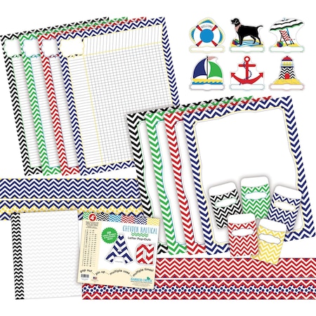 Barker Creek Nautical Chevron Curated Collection, 403/Set 3526